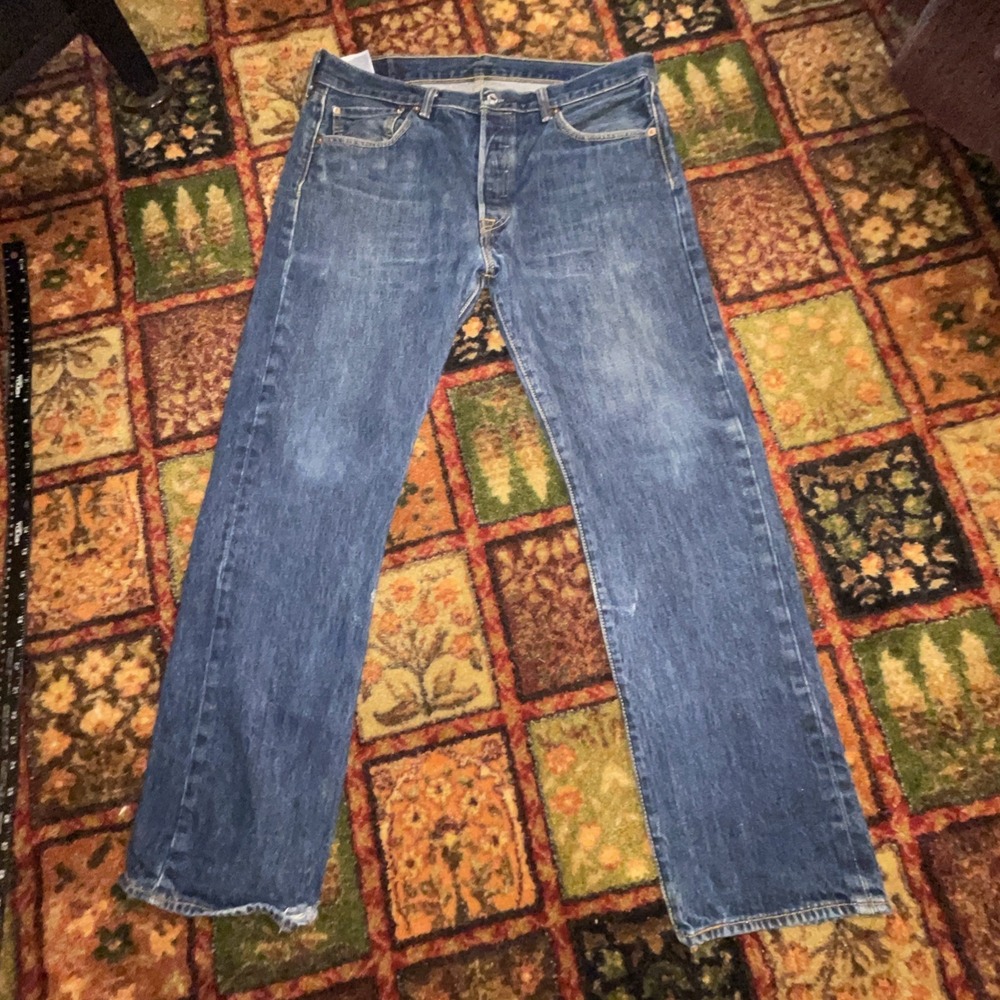Levi's Men's 501 34x30 Original Straight Fit Jeans - Dark Wash Read
